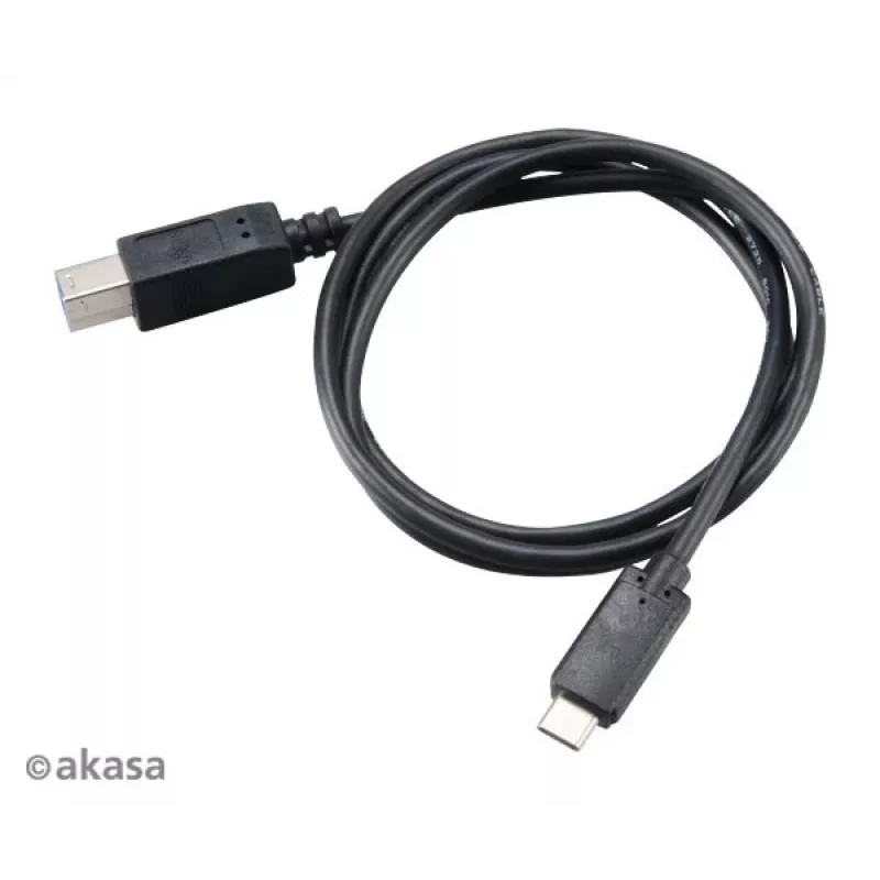 Akasa USB 3.1 Gen2 kábel C - B USB-C konektor samec na USB-B konektor samec - 1m čierny