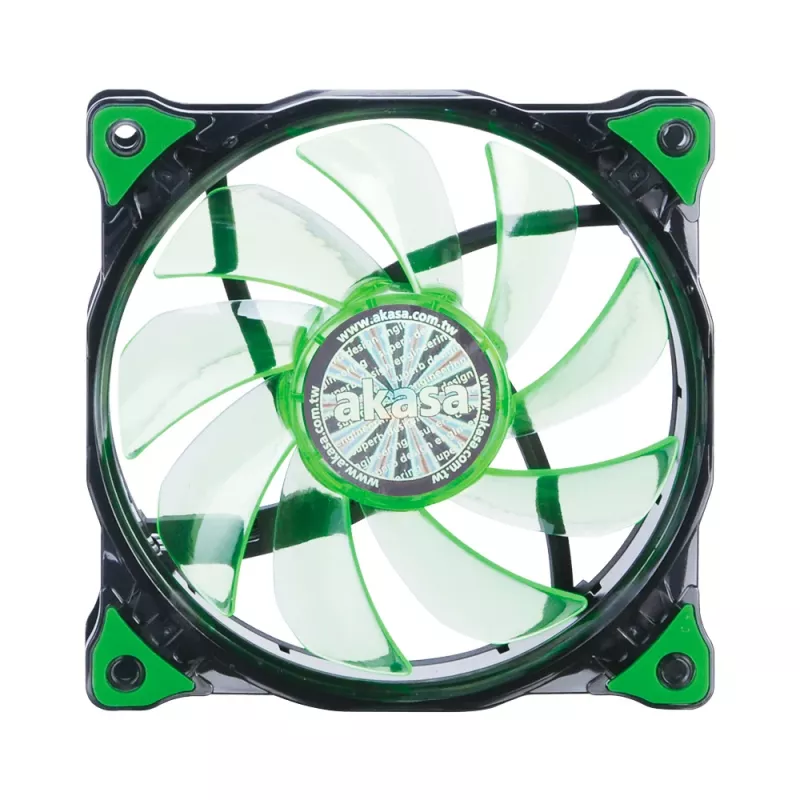 Akasa Vegas AK-FN091-GN 120 mm zelený LED ventilátor do skrine