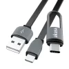 Akasa AK-CBUB35-10BK kábel USB 2.0 - USB A na Micro-USB B s adaptérom USB-C - 1 m - čierny