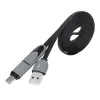Akasa AK-CBUB35-10BK kábel USB 2.0 - USB A na Micro-USB B s adaptérom USB-C - 1 m - čierny