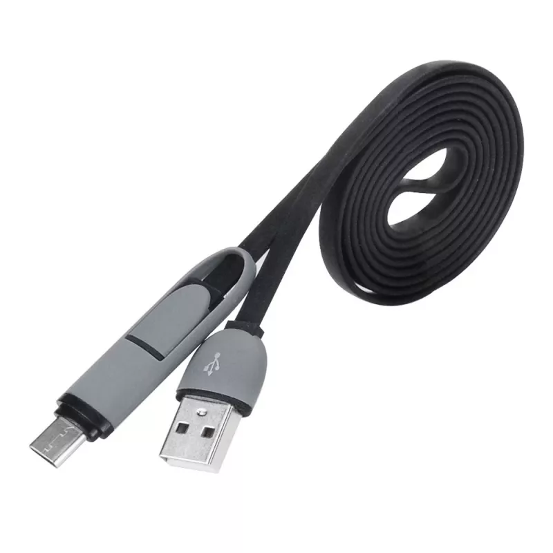 Akasa AK-CBUB35-10BK kábel USB 2.0 - USB A na Micro-USB B s adaptérom USB-C - 1 m - čierny