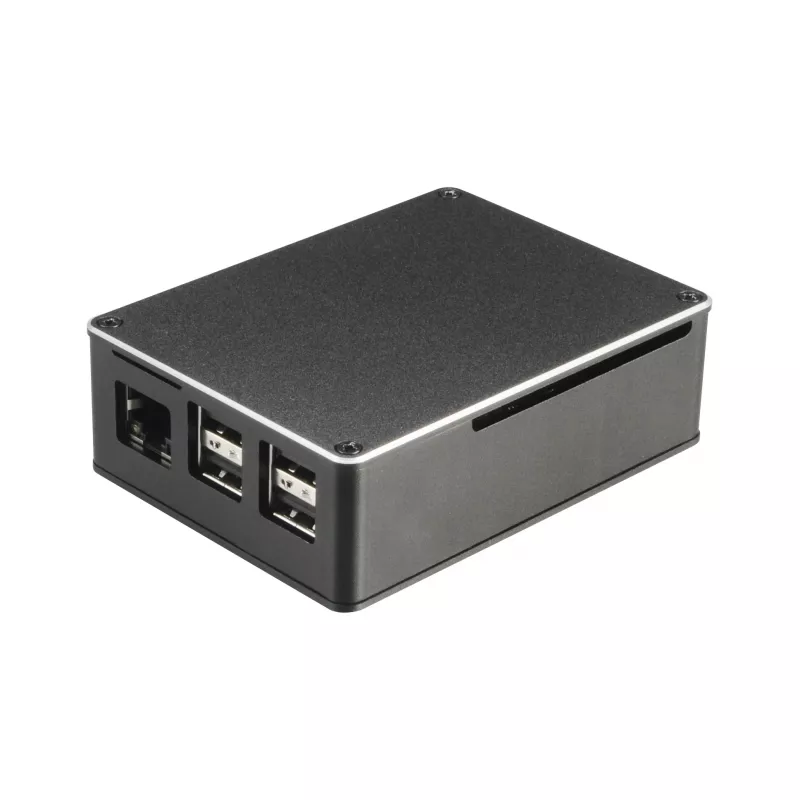 Akasa A-RA02-M1B puzdro pre Raspberry Pi - hliník - bezventilátorové pasívne chladenie - čierne