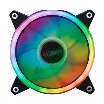 Akasa Vegas R7 120 mm RGB LED ventilátor, 500-1500 ot/min, 41,9 CFM, 23,8 dB(A), PWM, 4-pin RGB, ASUS Aura Sync, MSI Mystic Light Sync, Gigabyte Fusion