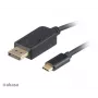 Akasa AK-CBCA11-18BK kábel USB-C na DisplayPort 1,8 m - 4K@60Hz - čierny