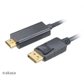 Akasa 4K@60Hz aktívny adaptérový kábel DisplayPort na HDMI 1,8 m čierny