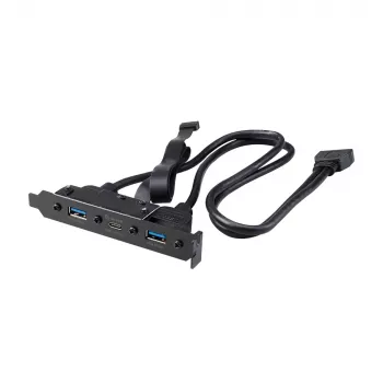 Akasa USB 3.1 Gen 2 interný adaptérový kábel s dvoma USB 3.0 Type-A konektormi - 50 cm - čierny
