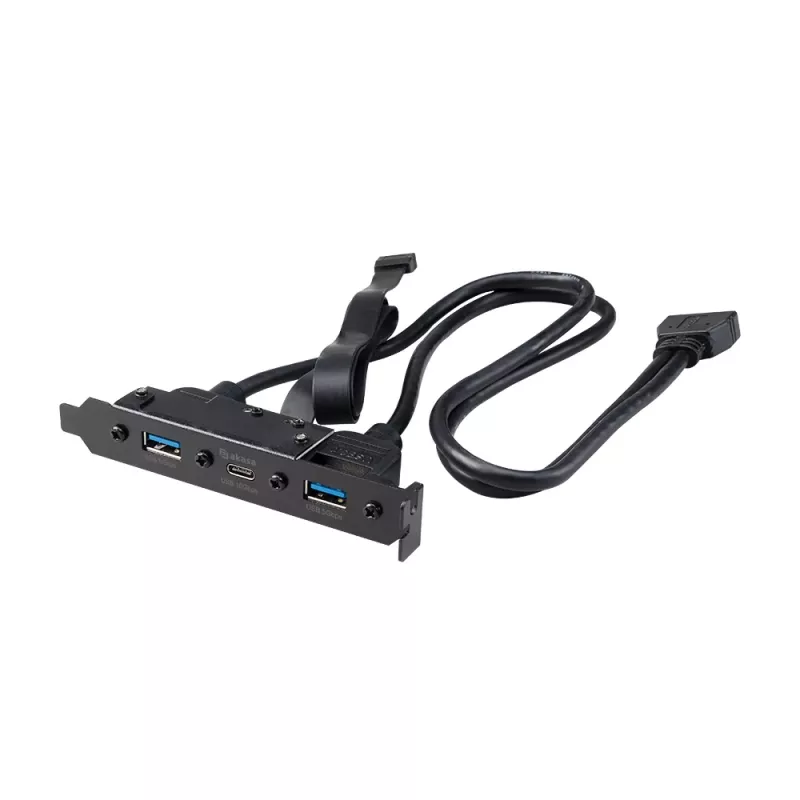 Akasa USB 3.1 Gen 2 interný adaptérový kábel s dvoma USB 3.0 Type-A konektormi - 50 cm - čierny