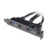 Akasa USB 3.1 Gen 2 interný adaptérový kábel s dvoma USB 3.0 Type-A konektormi - 50 cm - čierny