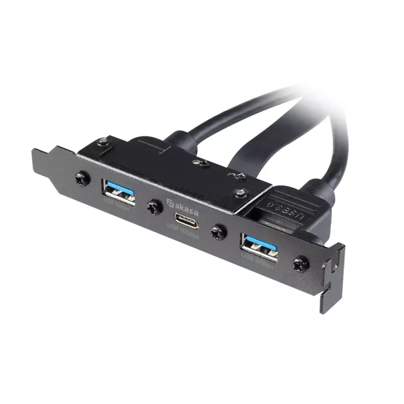Akasa USB 3.1 Gen 2 interný adaptérový kábel s dvoma USB 3.0 Type-A konektormi - 50 cm - čierny