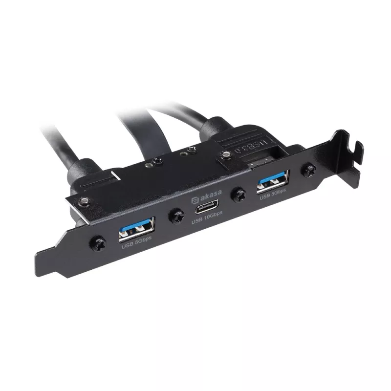 Akasa USB 3.1 Gen 2 interný adaptérový kábel s dvoma USB 3.0 Type-A konektormi - 50 cm - čierny