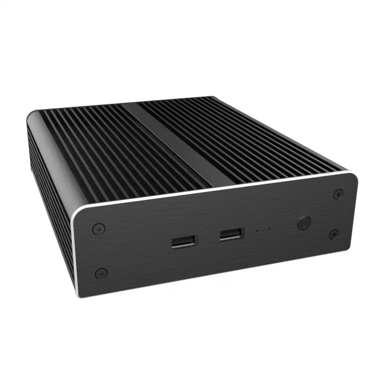 Akasa Newton NE Mini-ITX puzdro - čierne - hliník - bez ventilátora - 2,5 palca HDD/SSD - 150,6 mm