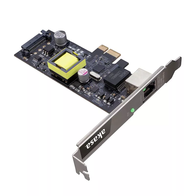 Akasa 2,5G PCIe sieťová karta s PoE do 25,5 W