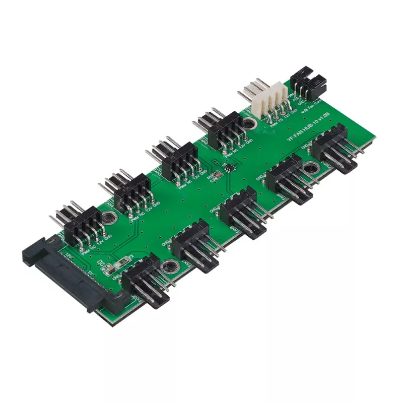 Akasa FLEXA FP10H PWM rozbočovač ventilátorov 1 na 10 s 30 cm káblom
