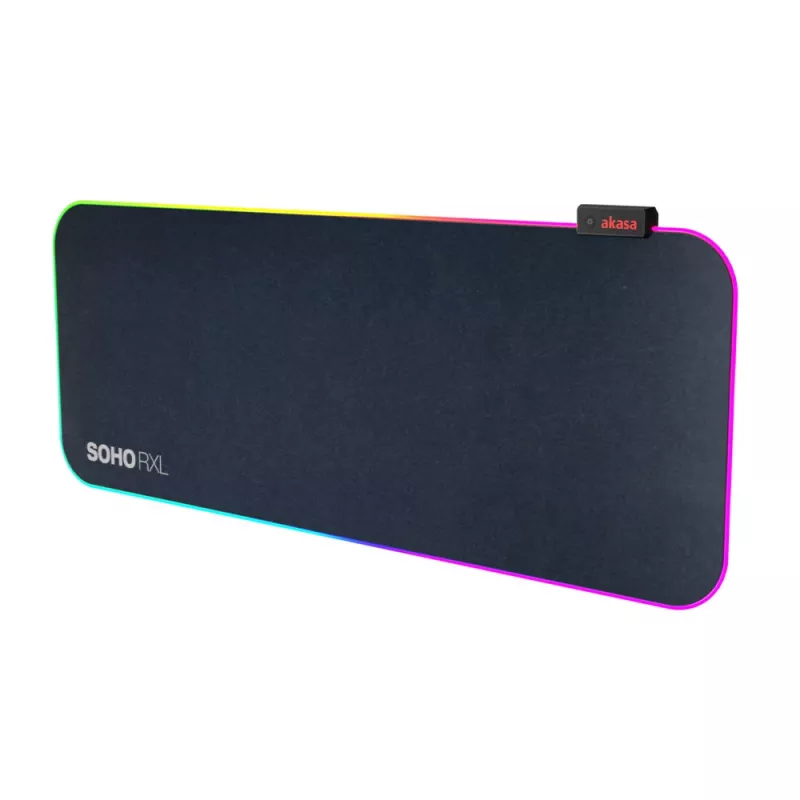 AKASA SOHO RXL RGB podložka pod myš - 78x30 cm - hrúbka 4 mm - čierna