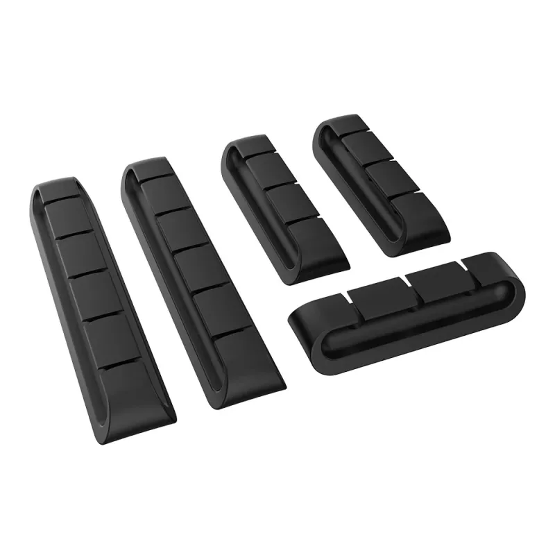 Akasa držiak na káble 3x3-port + 2x5-port čierny