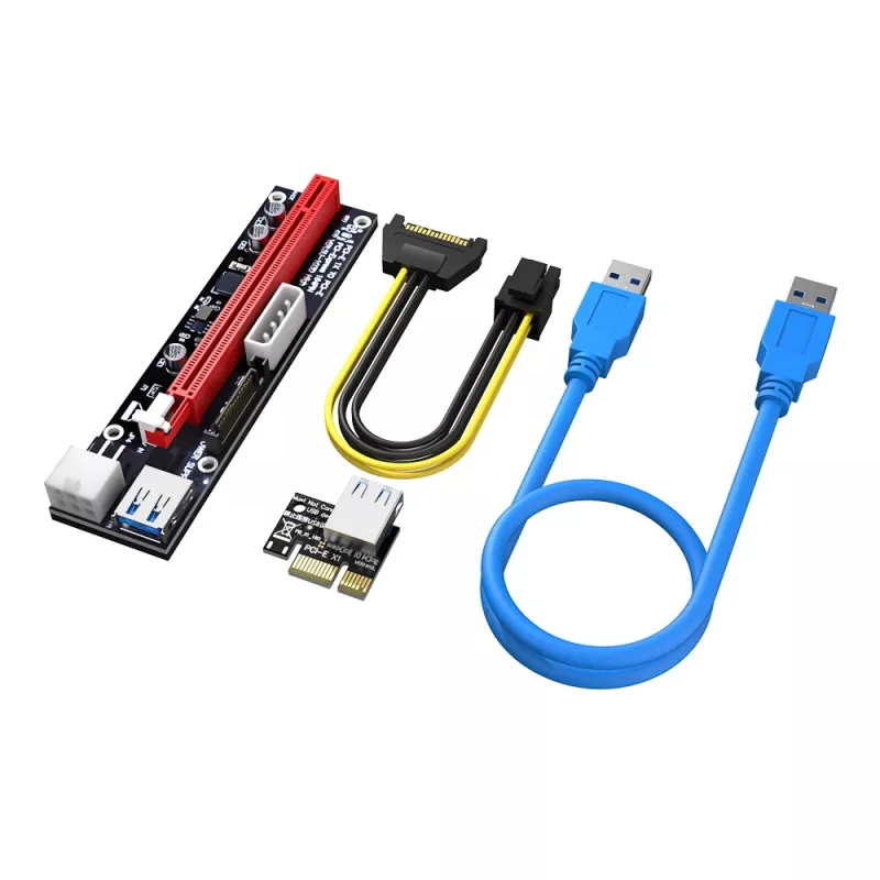 Akasa 6 sád PCIe riser adaptérová karta pre GPU mining X16 na X1
