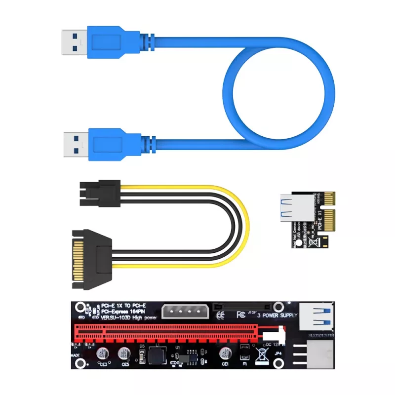 Akasa 6 sád PCIe riser adaptérová karta pre GPU mining X16 na X1