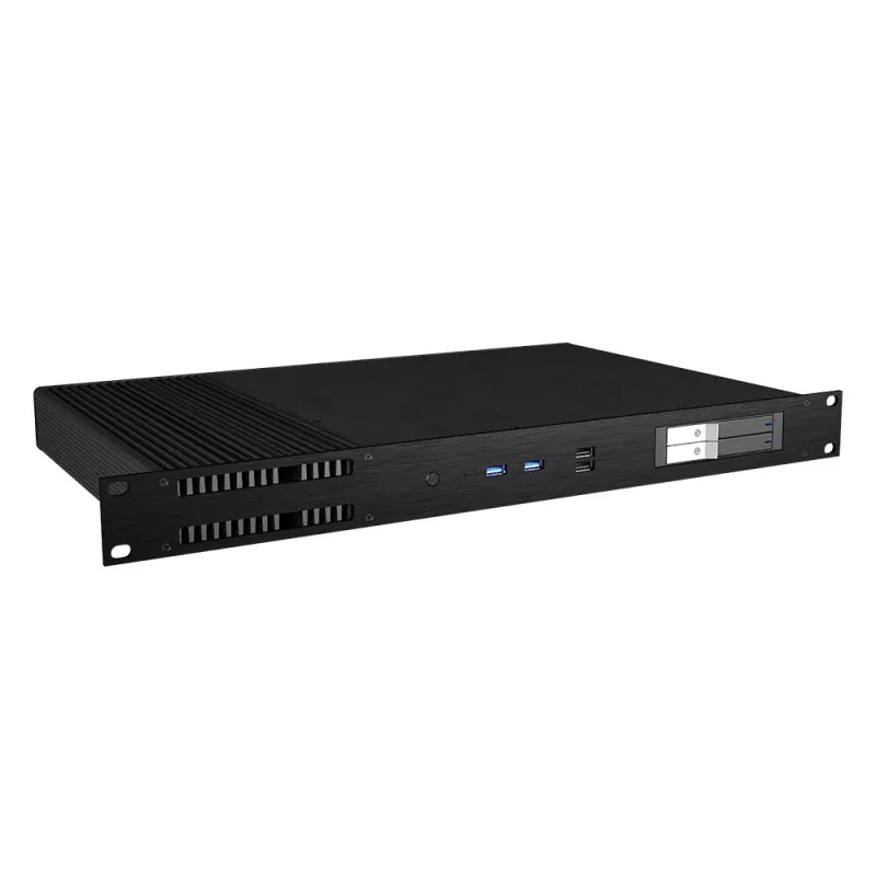 Akasa Galileo TU1 Plus Intel LGA1700 1U bez ventilátora Thin Mini-ITX puzdro - čierne