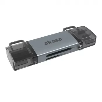 Akasa 2-v-1 USB 3.2 OTG duálna čítačka kariet