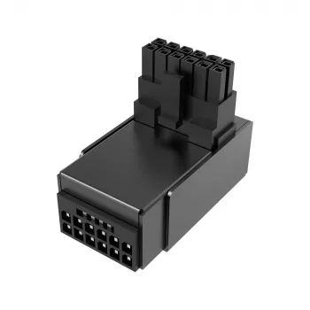 Akasa G-Nexus P16 Plus 90 stupňov 12V-2x6 kovové puzdro GPU napájací adaptér - čierny
