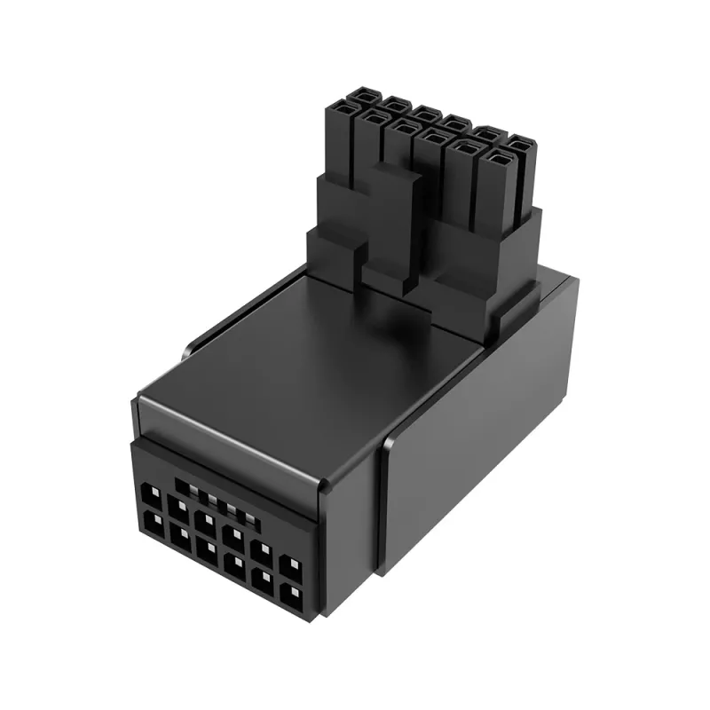 Akasa G-Nexus P16 Plus 90 stupňov 12V-2x6 kovové puzdro GPU napájací adaptér - čierny