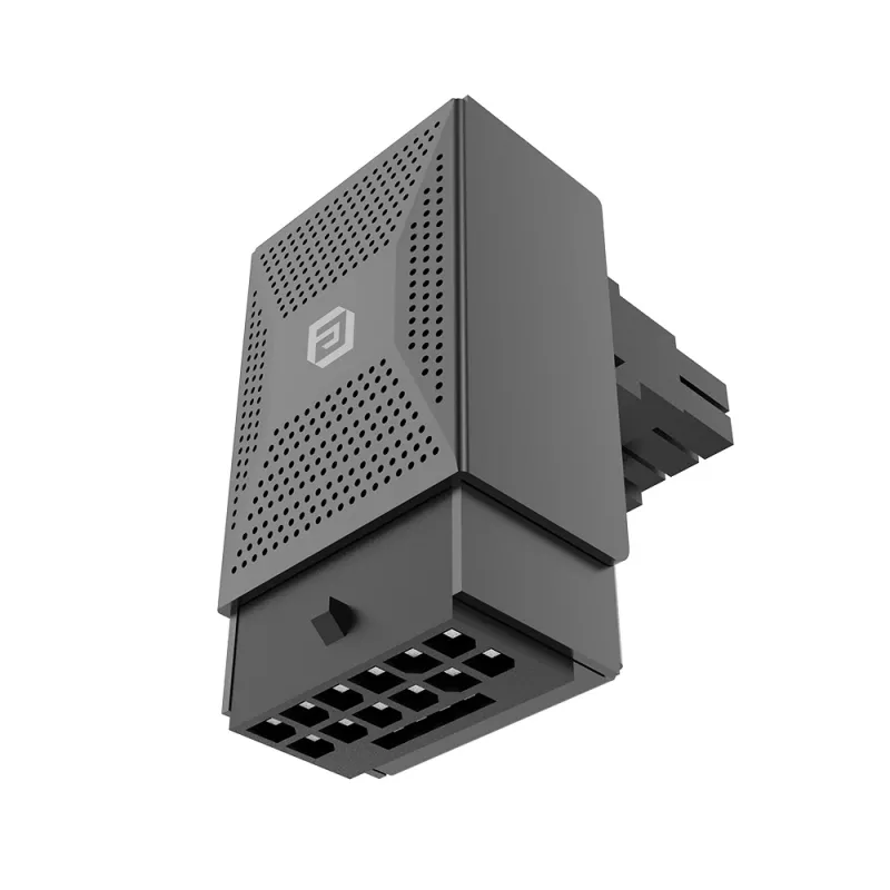 Akasa G-Nexus P16 Plus 90 stupňov 12V-2x6 kovové puzdro GPU napájací adaptér - čierny
