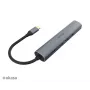 Akasa AK-CBCA22-18BK USB-C multiport adaptér - USB 3.2 Gen 1 Type-C na HDMI, RJ-45, USB-A - hliník - čierny - 18 cm