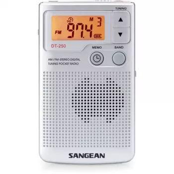 Sangean DT-250 (Pocket 250) strieborné prenosné AM/FM rádio