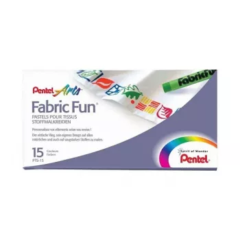 Pentel Fabric Fun Pastel Farbiace tyčinky na textil, 15 rôznych farieb, CF15PASTELLI X TESSUTI CONF.ASS