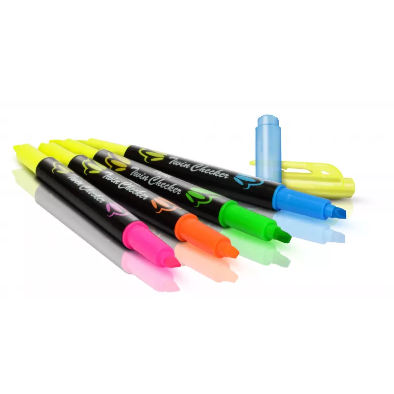 Pentel Twin Checker SLW8-GS Sada zvýrazňovačov, zmiešané farby, 8 ks