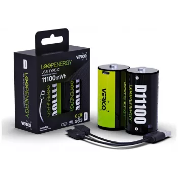 Verico LoopEnergy Mono D 1,5V 11000mWh 7400mAh balenie 2 ks - Mono (D) - 7400 mAh