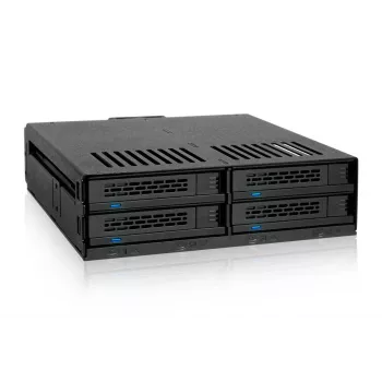 ICY DOCK ExpressCage MB324SP-1B - 4x 2,5-palcový SATA/SAS hot-swap výmenný rámik pre 1x pozíciu 5,25 palca - výsuvy bez skrutiek - čierny
