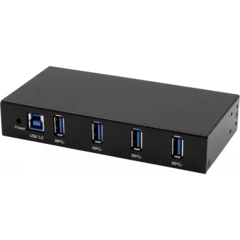 EXSYS EX-11234HMS-2 4 port USB 3.2 Gen 1 hub, DIN lišta a nástenná montáž, VIA VL817_Q7S čipset