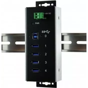 EXSYS EX-1185HMVS-WT priemyselný USB 3.2 Gen 1 hub, 4-portový, montáž na DIN lištu