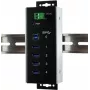 EXSYS EX-1185HMVS-WT priemyselný USB 3.2 Gen 1 hub, 4-portový, montáž na DIN lištu