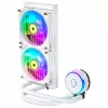 Cooler Master MasterLiquid PL240 FLUX White CPU kvapalinový chladič, 240mm radiátor, 2x 120mm ventilátory, ARGB, LGA1700/AM5