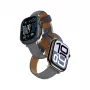 AMAZINGTHING Class Band Kožený remienok pre Apple Watch 45/46/49 mm - Sivá