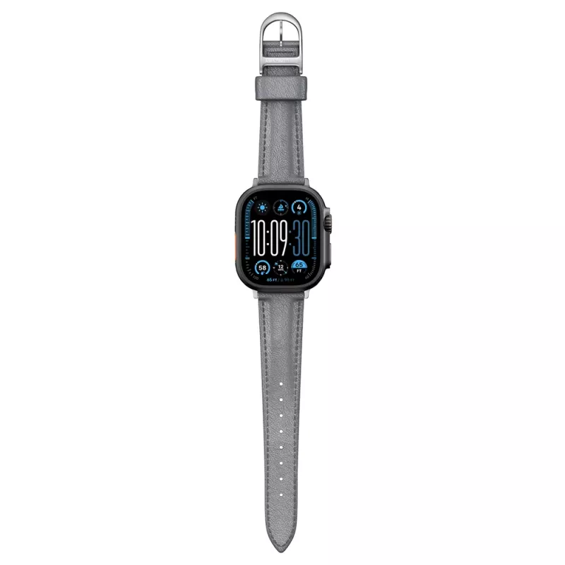 AMAZINGTHING Class Band Kožený remienok pre Apple Watch 45/46/49 mm - Sivá
