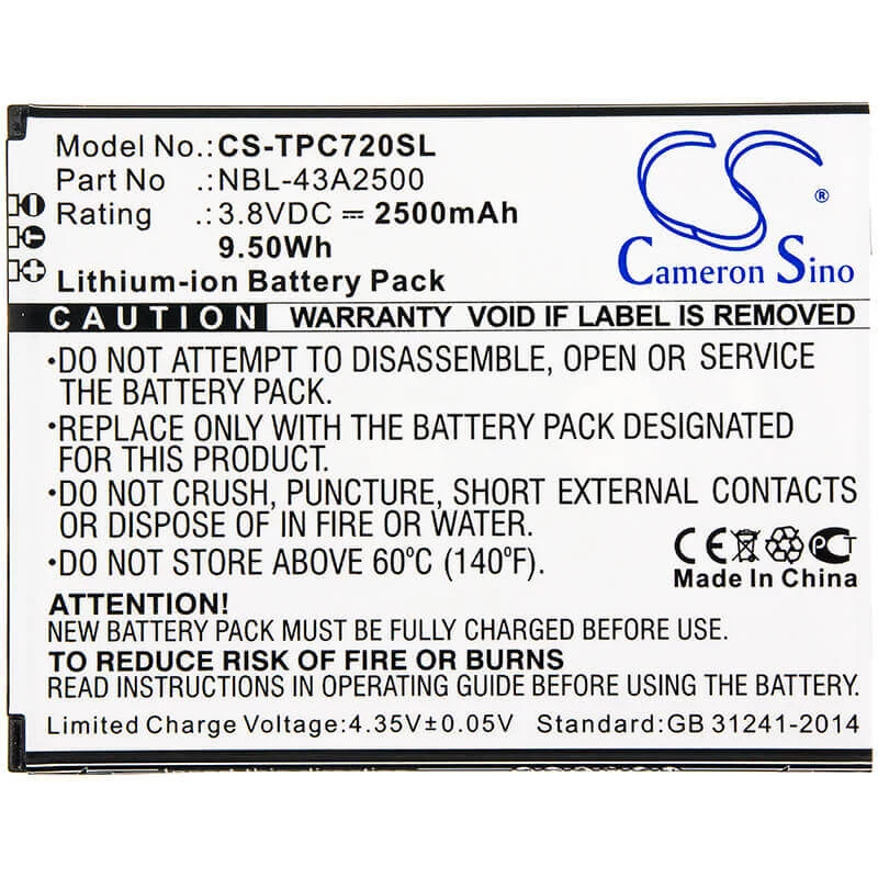 CAMERON SINO batéria typ TP-Link Neffos NBL-43A2500 pre C7s TP7051A TP7051C / CS-TPC720SL