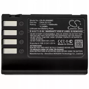 Cameron Sino náhradná batéria pre Panasonic DMW-BLK22 / DMW-BLK22GK, 2200mAh, 7,2V, Li-Ion