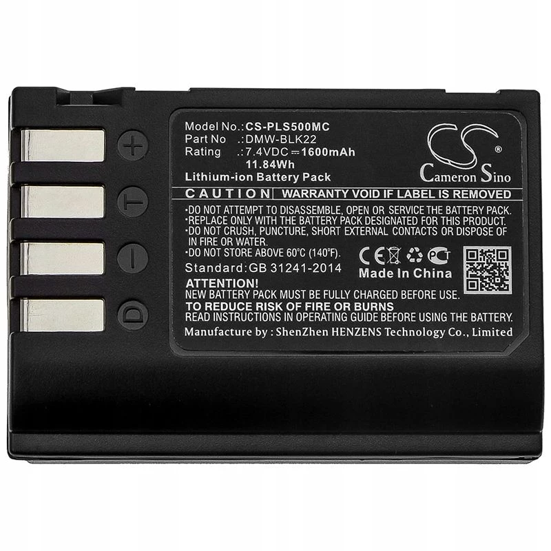Cameron Sino náhradná batéria pre Panasonic DMW-BLK22 / DMW-BLK22GK, 2200mAh, 7,2V, Li-Ion