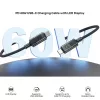 UNITEK USB-C PD 60W 480Mbps kábel s displejom 2m pletený čierny