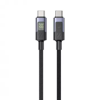 UNITEK USB-C na USB-C kábel 60W PD 480Mbps s LED indikátorom 3m pletený čierny