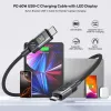 UNITEK USB-C na USB-C kábel 60W PD 480Mbps s LED indikátorom 3m pletený čierny