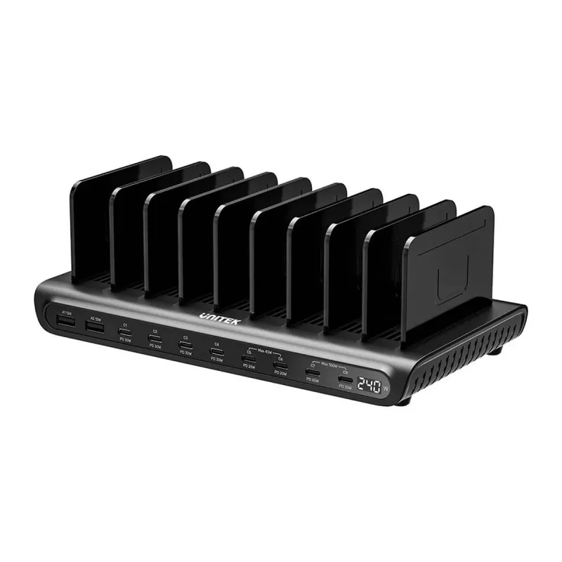 UNITEK 10-port USB-C & USB-A 240W nabíjacia stanica