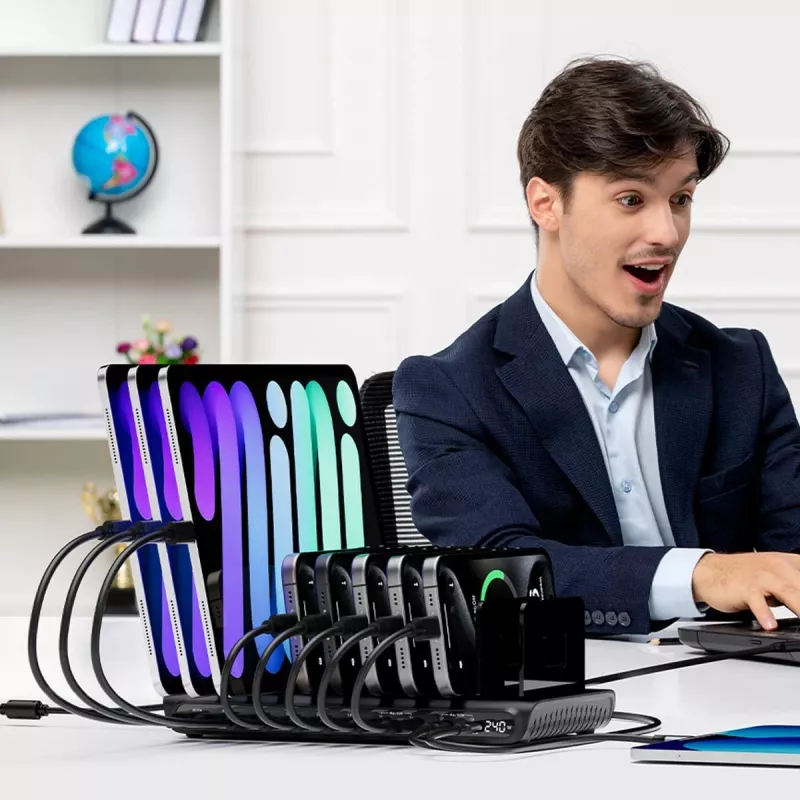 UNITEK 10-port USB-C & USB-A 240W nabíjacia stanica