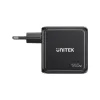 UNITEK GaN nabíjačka s displejom 140W 3xUSB-C 1xUSB-A PD3.0 QC4.0 čierna