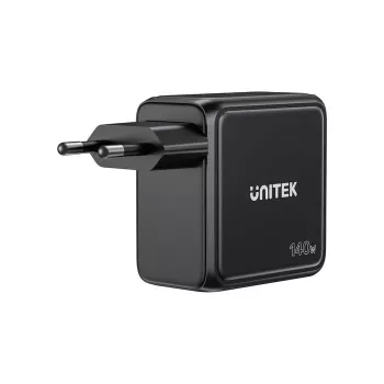 UNITEK GaN nabíjačka s displejom 140W 3xUSB-C 1xUSB-A PD3.0 QC4.0 čierna
