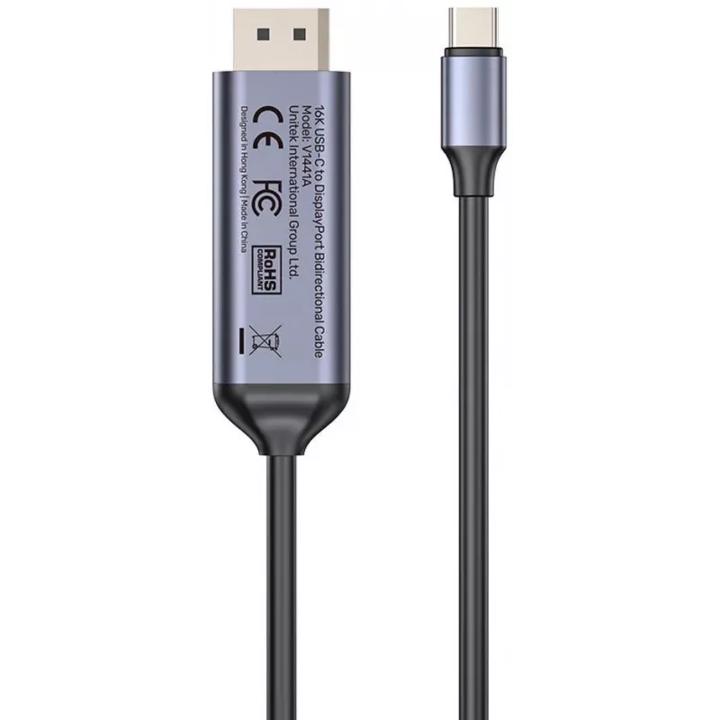 UNITEK obojsmerný kábel USB-C na DisplayPort 16K 80Gbps HDR 1,8m