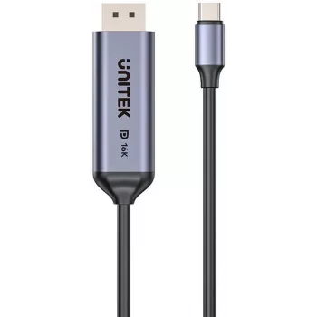 UNITEK obojsmerný kábel USB-C na DisplayPort 16K 80Gbps HDR 1,8m